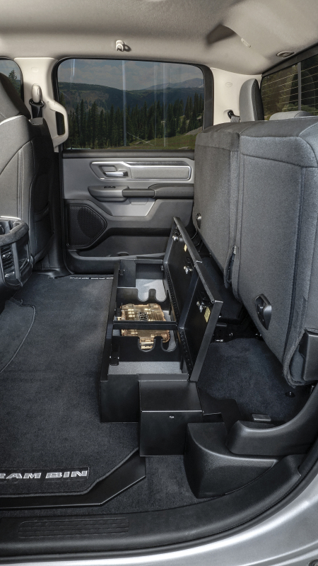 Ram 1500 Underseat Storage Box - Rear - Tuffy Products - Lockbox with 3-Digit Combo - Black - `19-`25